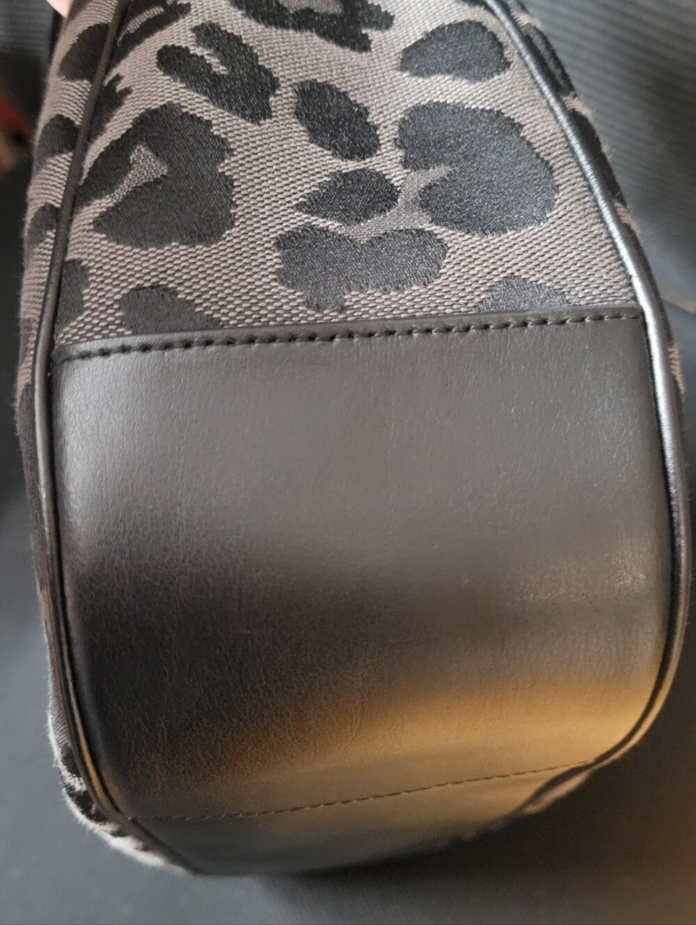 Coach Leopard-Print Shoulder Bag in Gray and Black - Picture 5 of 9